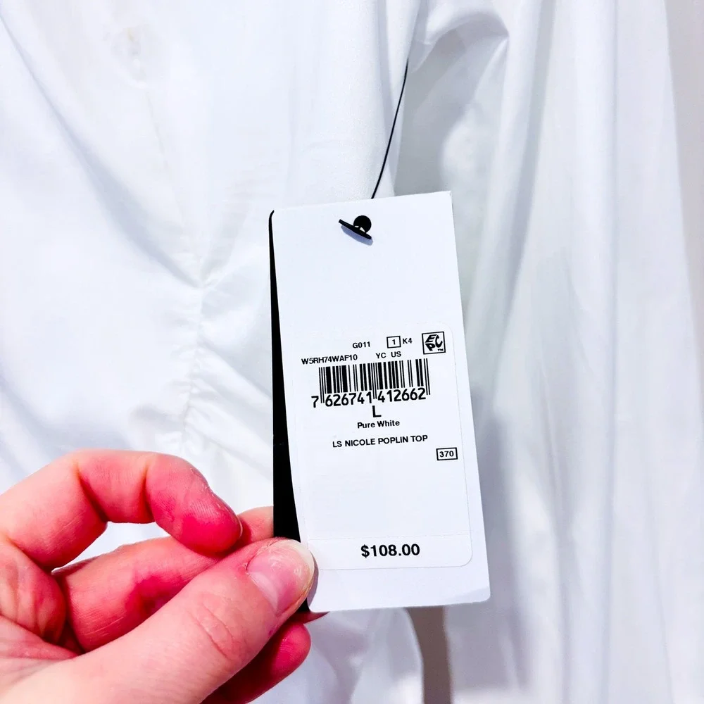 GUESS White poplin button down shirt | Minimalist‎ classic | Large - Picture 7 of 12